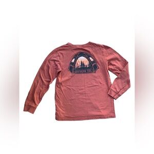 Southern Tide Size Large, 12-14, Orange Gradient Camping Tent Long Sleeve Tee